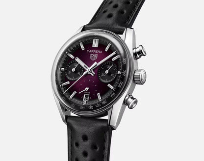 Tag_Heuer Carrera Chronograph Purple Dial Leather