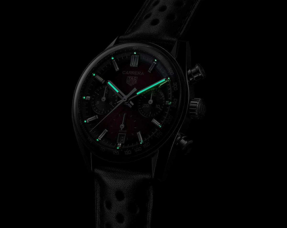 Tag_Heuer Carrera Chronograph Purple Dial Leather