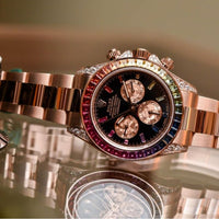 Role_x Daytona Rainbow Rosegold Gold Diamond Watch