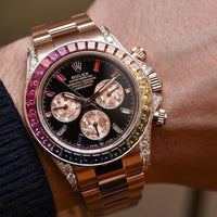 Role_x Daytona Rainbow Rosegold Gold Diamond Watch